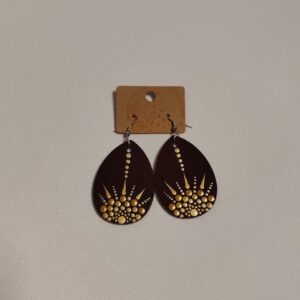 Zemlja srednje veliki leseni uhani