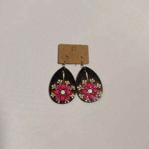 Mandala veliki leseni uhani