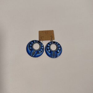 Modri veliki leseni uhani