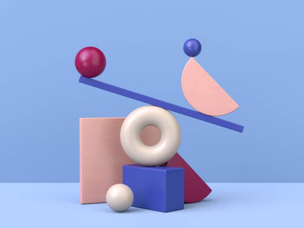 Digital generated image of abstract wooden geometric shapes. Balance concept. Digital generated image of abstract wooden geometric shapes. Balance concept.